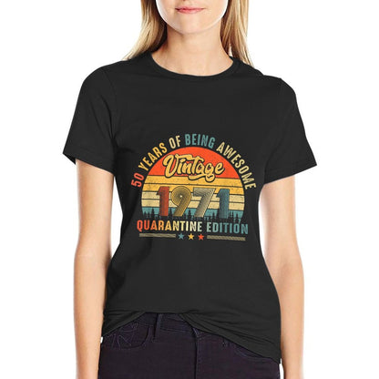 Vintage 1971 50 Year Of Being Awesome 50th Birthday Gift  Soft T-Shirt