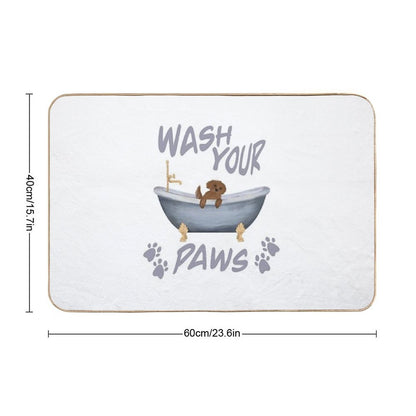 Wash Your Paws (Goldendoodle)  Easy Maintenance Bath Mat
