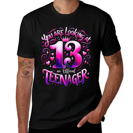 Officialnager 13th Birthday Girl Cute 13 Years Birthday  Tagless Design T-Shirt