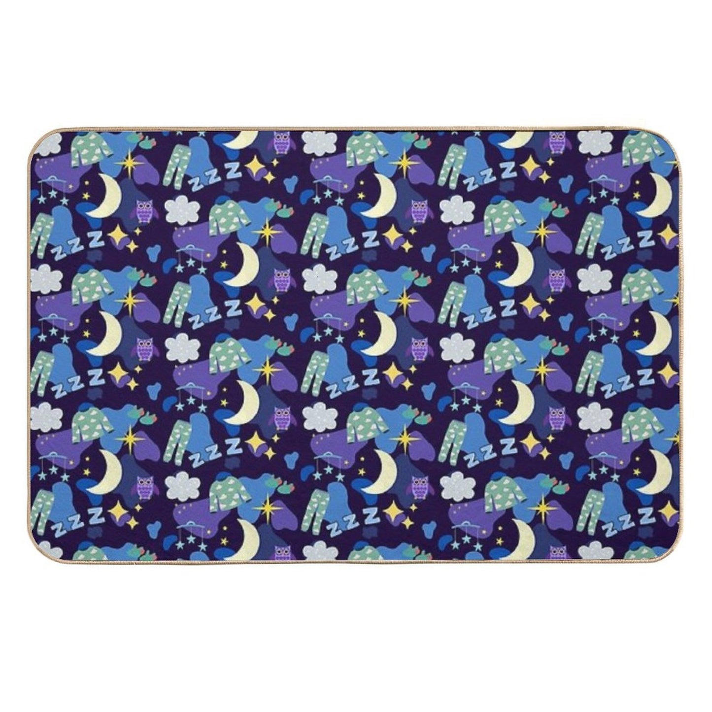 Nighttime Collage  Absorbent Bath Mat