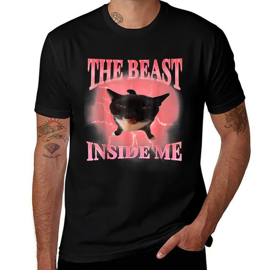 Funny Cats Humor The Beast Inside Me Cute Silly Cat Meme  Affordable Price T-Shirt