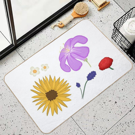 Flowers  Long-Lasting Bath Mat