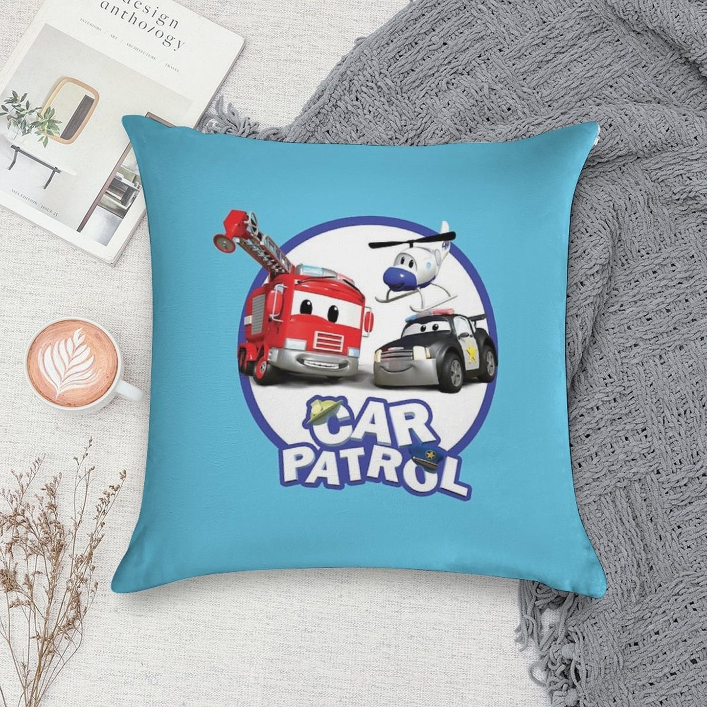Car Patrol of Car City Soft Bedroom Essential Throw Pillow
