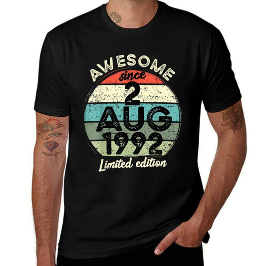 30 Year Old Birthday 2 August 1992 30th Birthday  Quick-drying T-Shirt