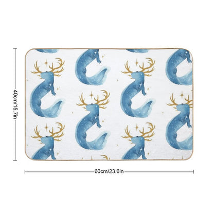 Horned Galaxy Golden Axolotl  Dirt-Trapping Bath Mat