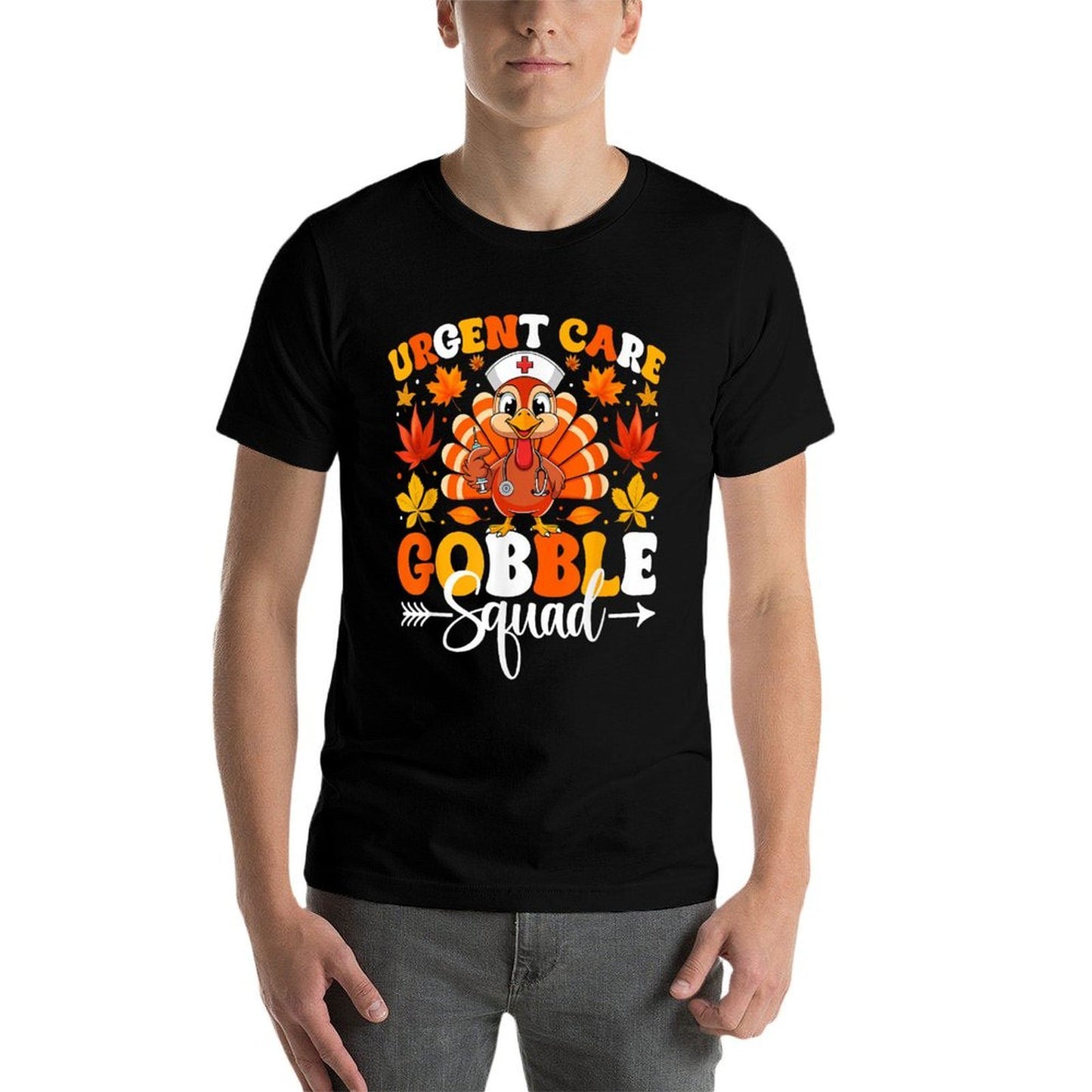 Urgent Care Nurse Gobble Squad Funny Thanksgiving Doctor  Polyester Blend T-Shirt