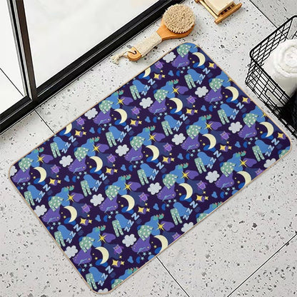 Nighttime Collage  Absorbent Bath Mat