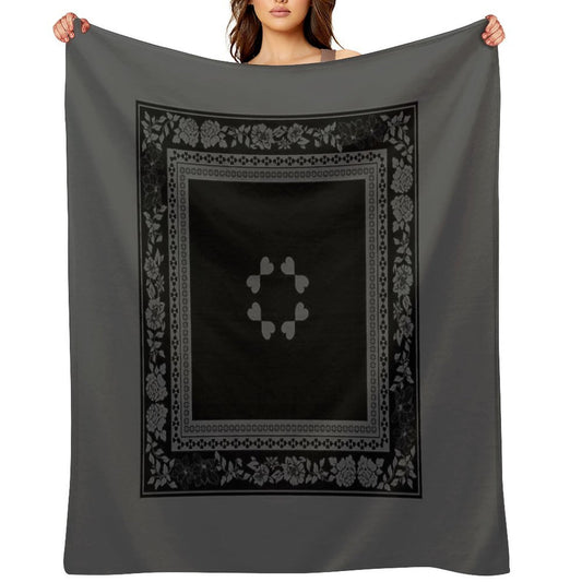 Love Garden Black & Grey Quick-dry Throw Blanket