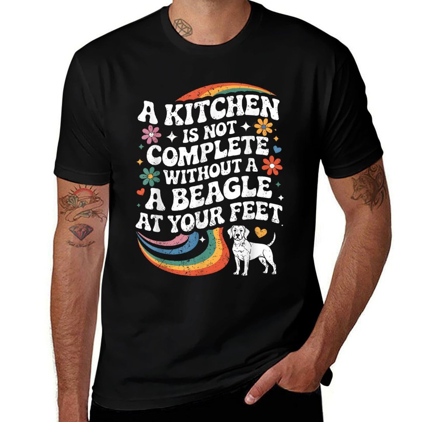 Kitchen Not Complete Without Beagle At Your Feet Dog Groovy  Slim-fit Cut T-Shirt