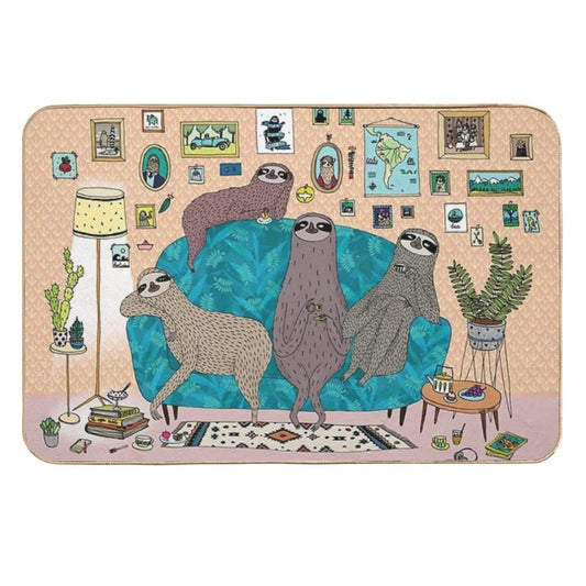 Lazy Sloths  Repositionable Bath Mat