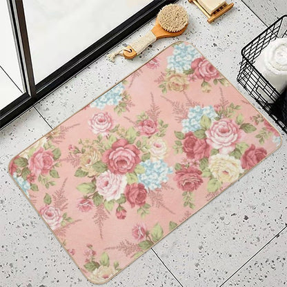 Shabby Chic Pink  Easy Maintenance Bath Mat