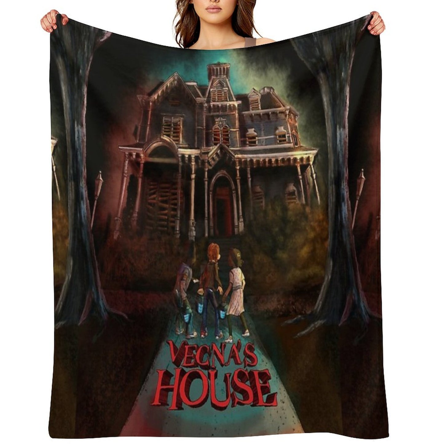 Vecna House (Monster House Parody) - Stranger Things Machine-washable Throw Blanket