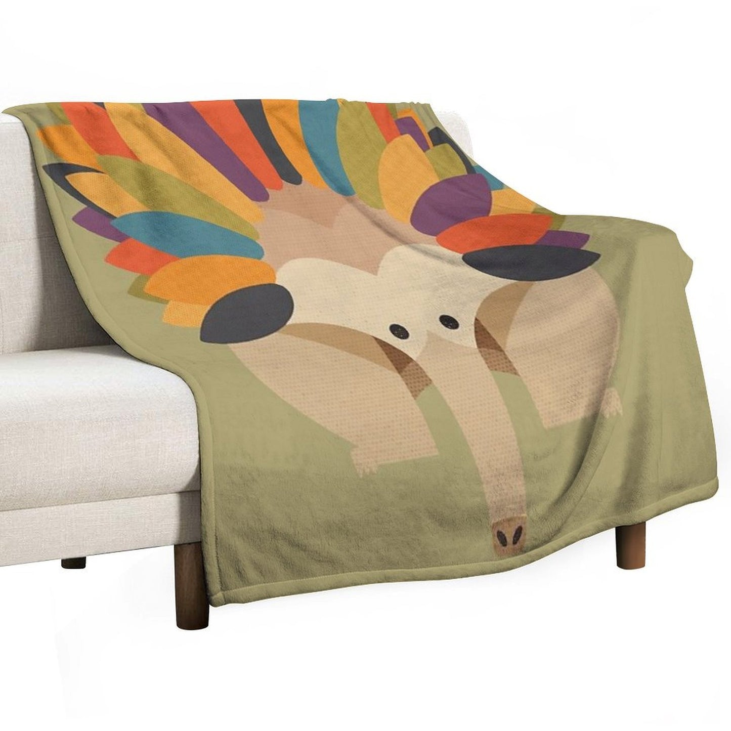Hello Echidna Sustainable Throw Blanket