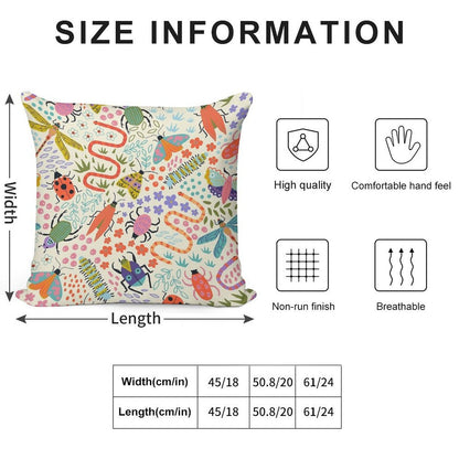 Doodle Bug Garden Soft Ultra-Soft Texture Throw Pillow