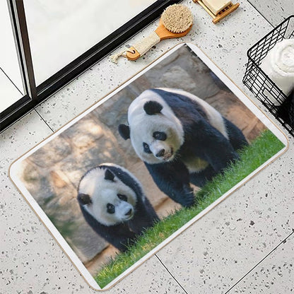 Giant Pandas Xiao Qi Ji And Mei Xiang at The Smithsonian's National Zoo  Anti-Trip Bath Mat