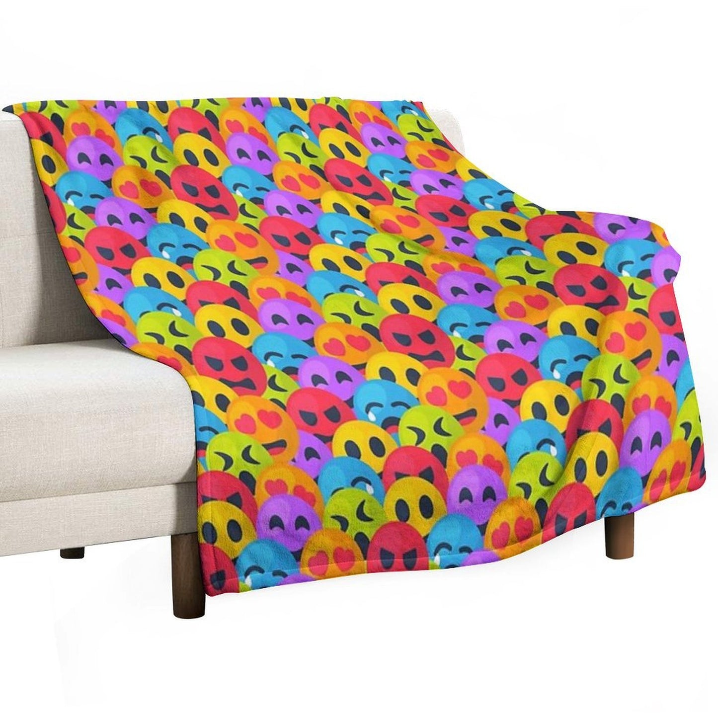 A Lot of Emojis Are Looking at You Eco-conscious Throw Blanket