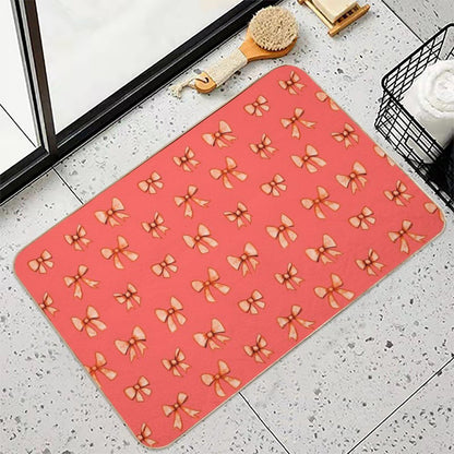 Bows That Don’t Come Undone. Soft Ribbons, Sweet Watercolor... And A Phrase with Attitude Knot Sorry. Because You Don’t Always  Stain-Proof Bath Mat