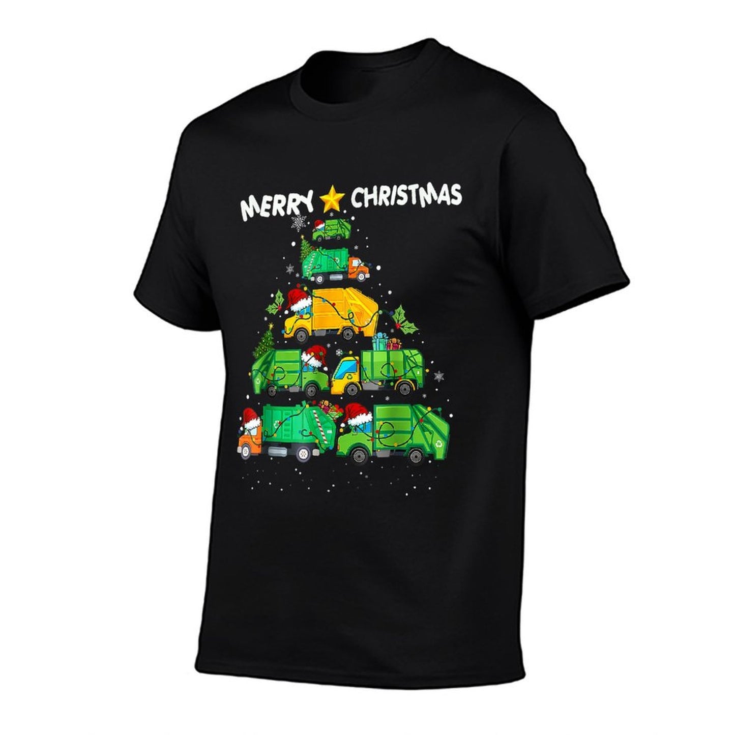 Funny Garbage Truck Christmas Tree Ornament Decor Boys Kids Comfortable T-Shirt