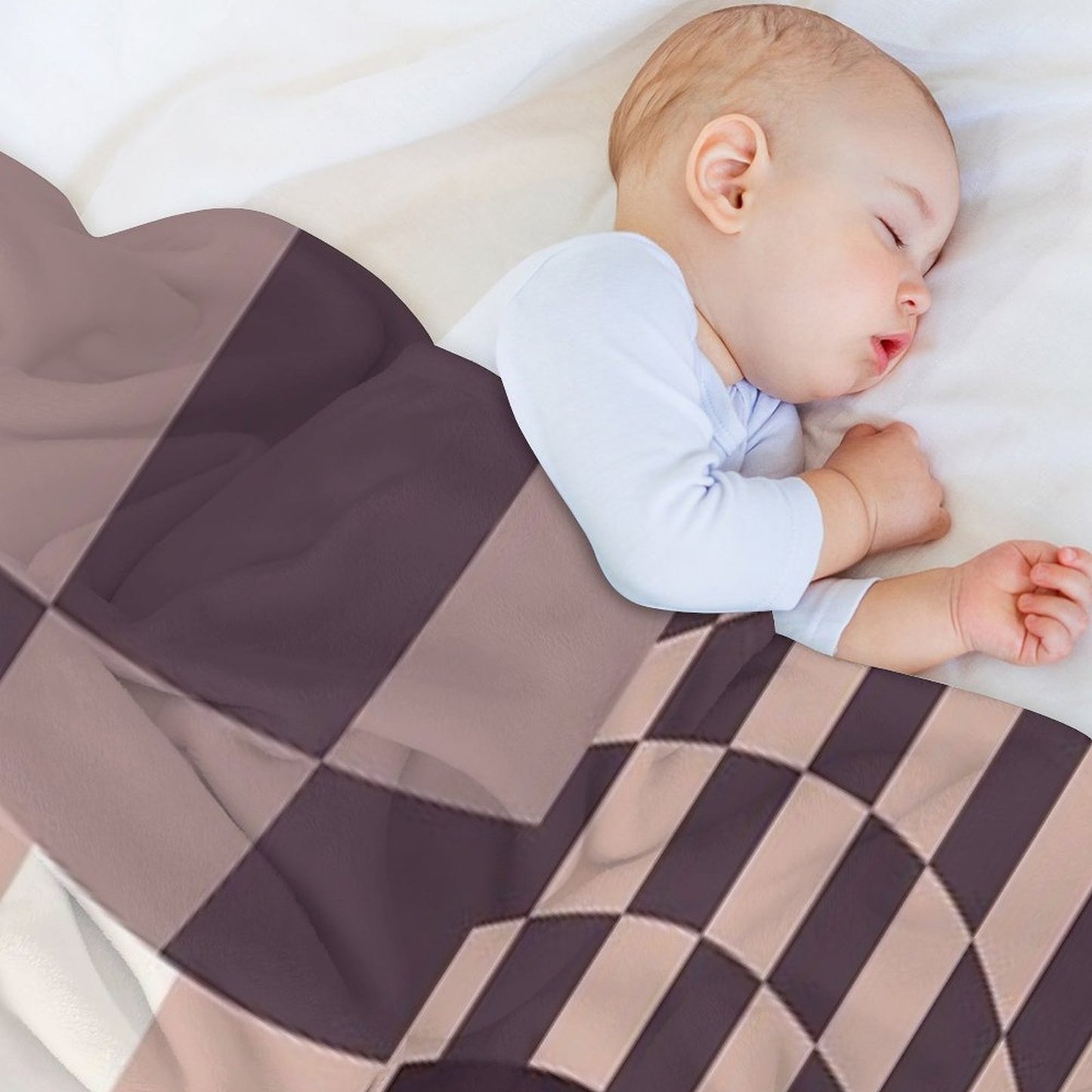 Checkerboard Pattern, Pink, Wavy Easy Care Throw Blanket