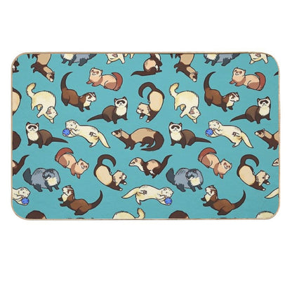 Cat Snakes in Blue  High-Traffic Bath Mat