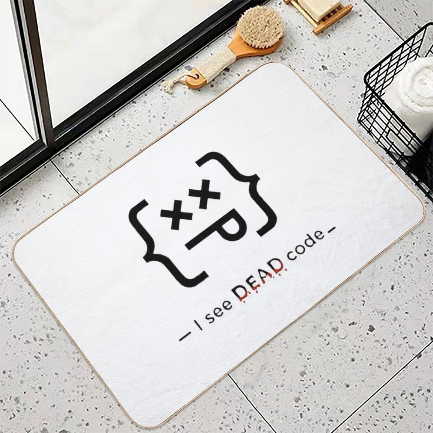 Code Sense – Funny Coding Shirt for Programmers And Tech Enthusiasts  Easy To Clean Bath Mat