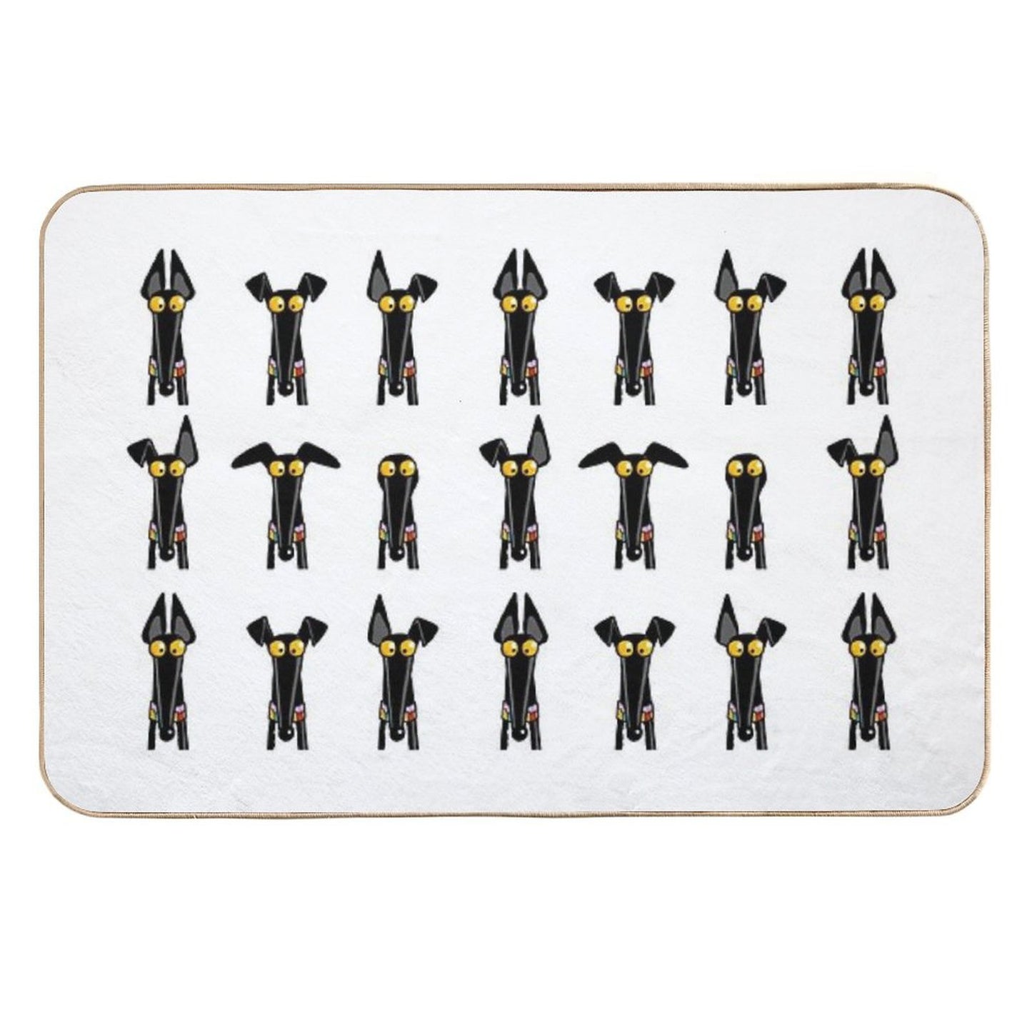 Greyhound Semaphore White  Fade-Resistant Bath Mat
