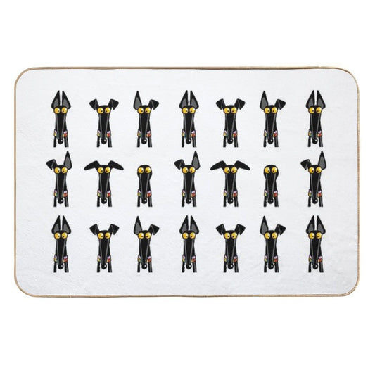 Greyhound Semaphore White  Fade-Resistant Bath Mat