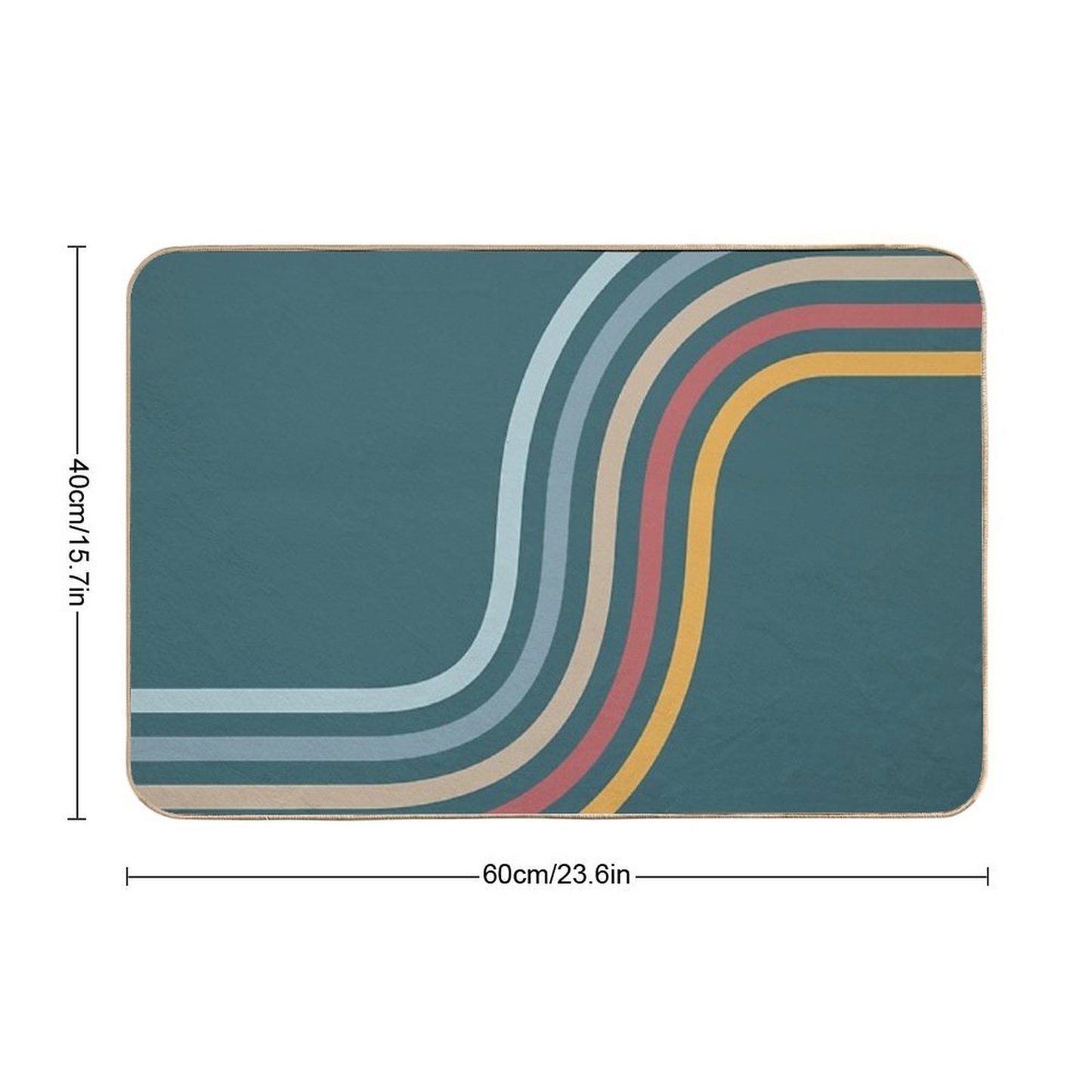 Retro Rainbow Wave Durable Bath Mat