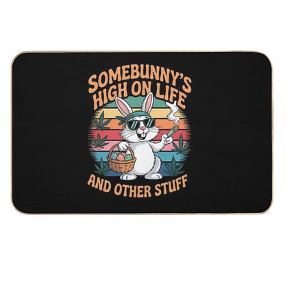 Happy 420 Easter Smoking Weed Funny Some Bunny's High  Absorbent Bath Mat