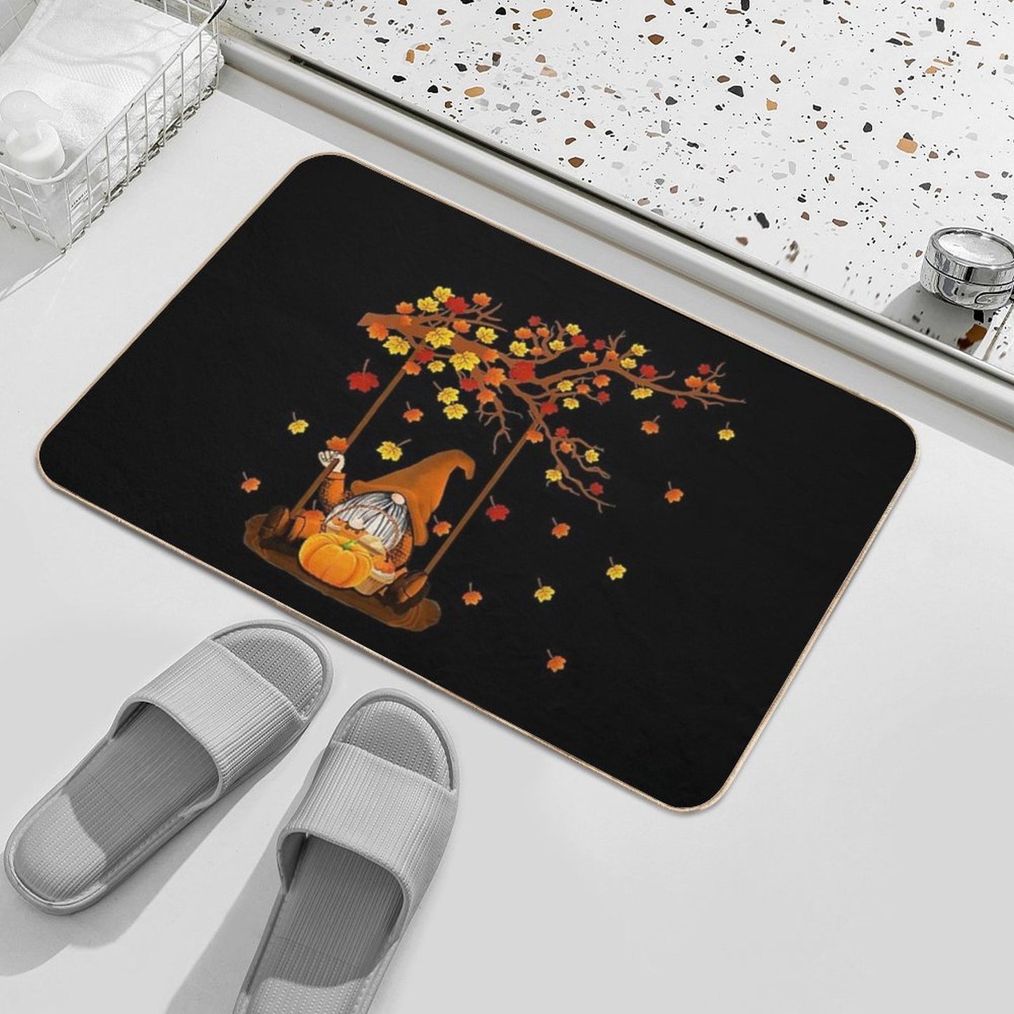 Pumpkin Gnomes Fall Autumn Cute Halloween Thanksgiving  Multi-Purpose Bath Mat