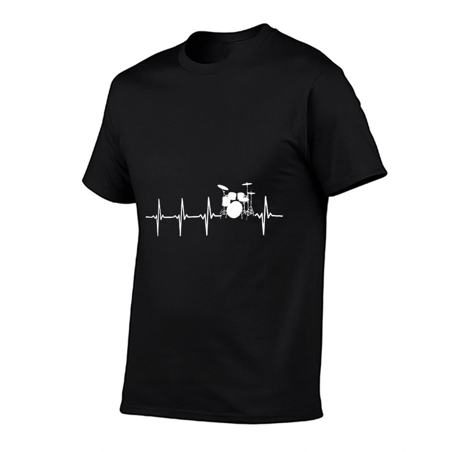 Drums Heartbeat for Drummers  Percussionists  Rolled Sleeves T-Shirt