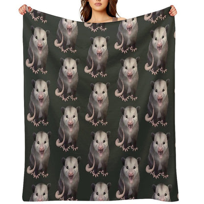 Happy Possum Eco-conscious Throw Blanket