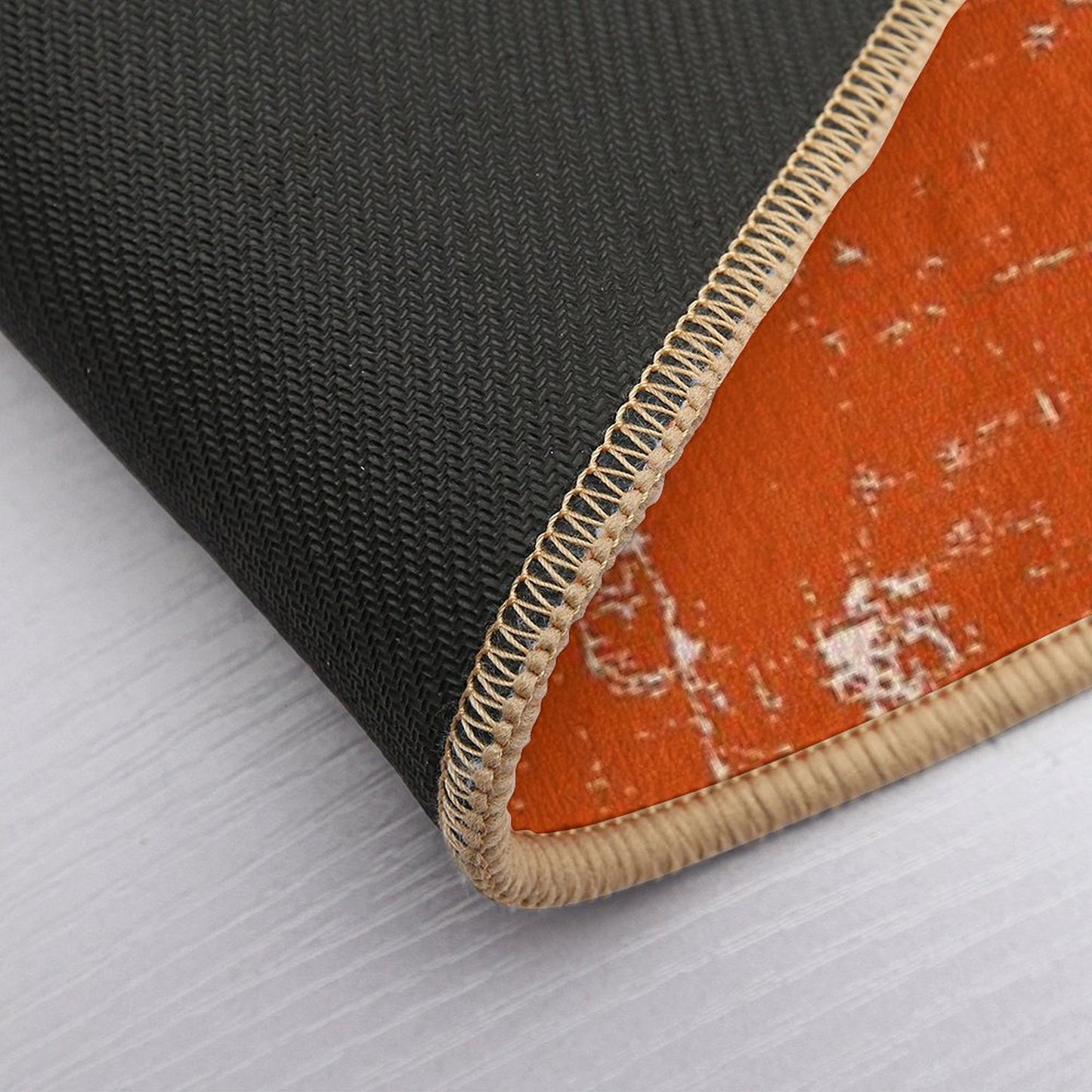 Burnt Orange Grunge Design  Easy Maintenance Bath Mat