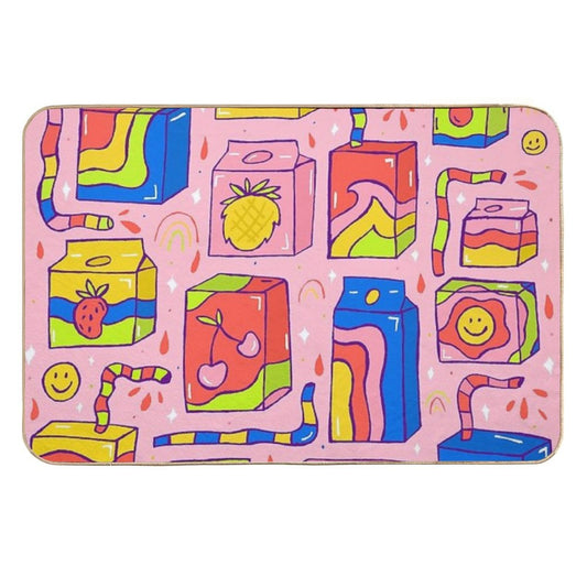Juice Box Print  Long-Lasting Bath Mat