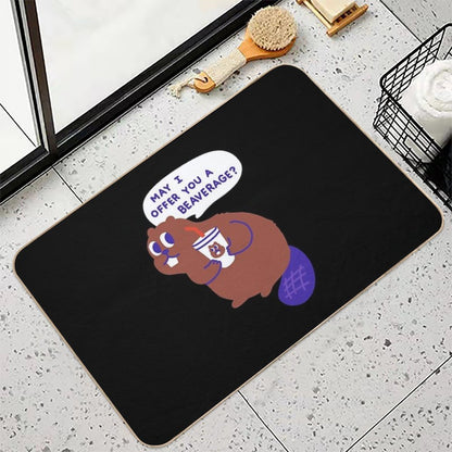Beaver Offers A Beverage  Non-Slip Bath Mat