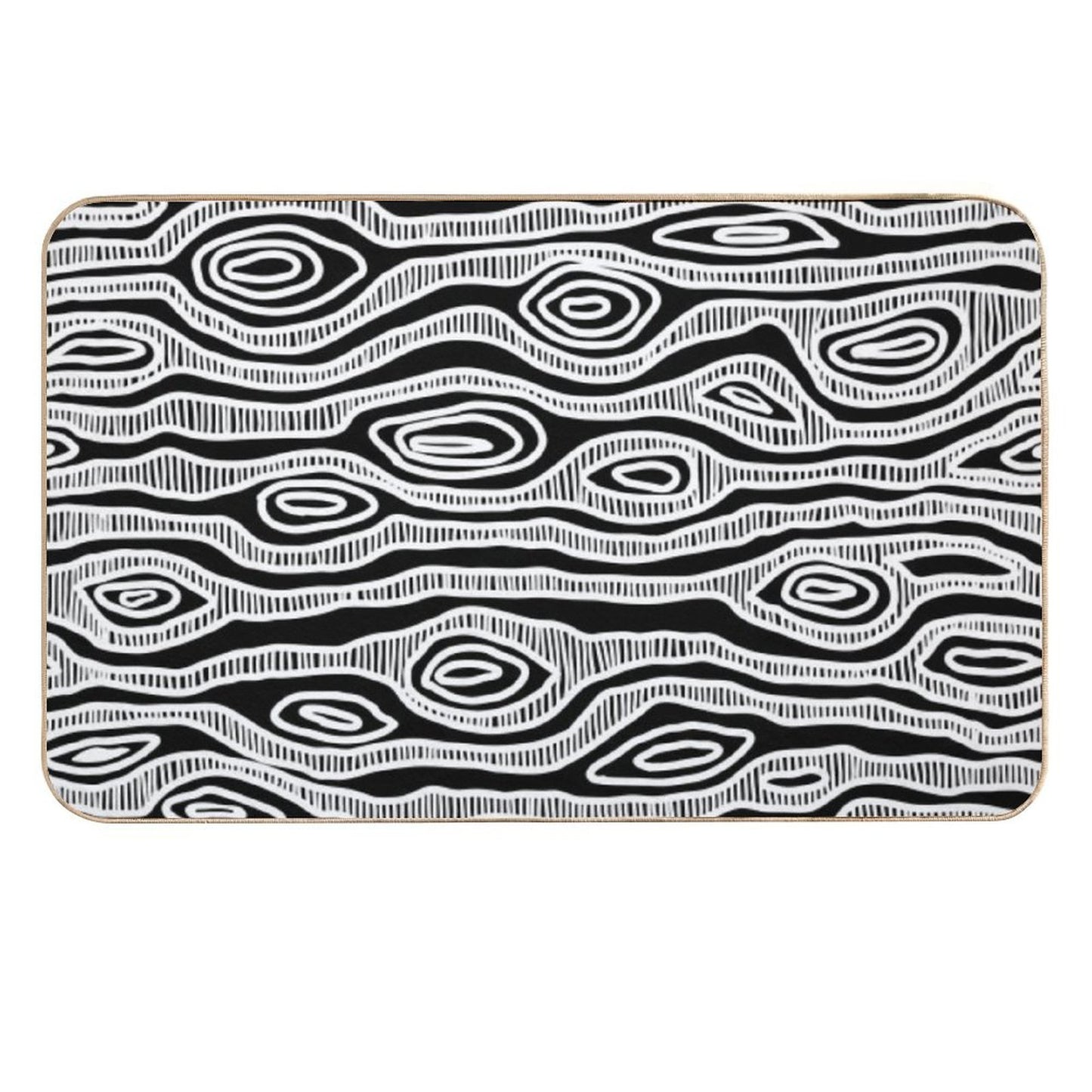 Authentic Aboriginal Art - Tree (white)  Dirt-Trapping Bath Mat
