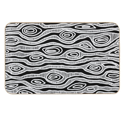 Authentic Aboriginal Art - Tree (white)  Dirt-Trapping Bath Mat