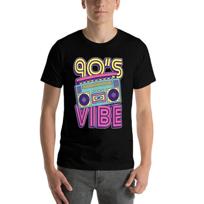 90s Vibe 1990s Music Lover Nineties Costume Party Retro 90s  Fade-proof Color T-Shirt