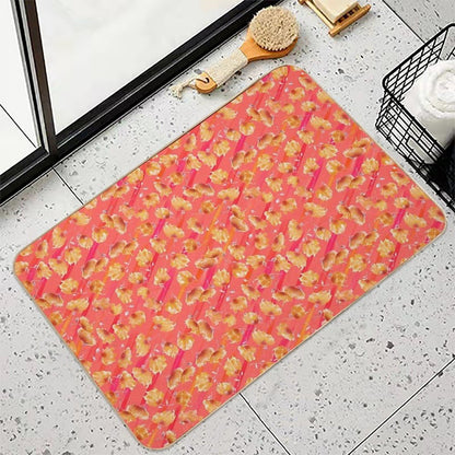 Watercolor Painted Flowers with Diagonal Accents – My Garden, My Rules, My Bloom  Versatile Bath Mat