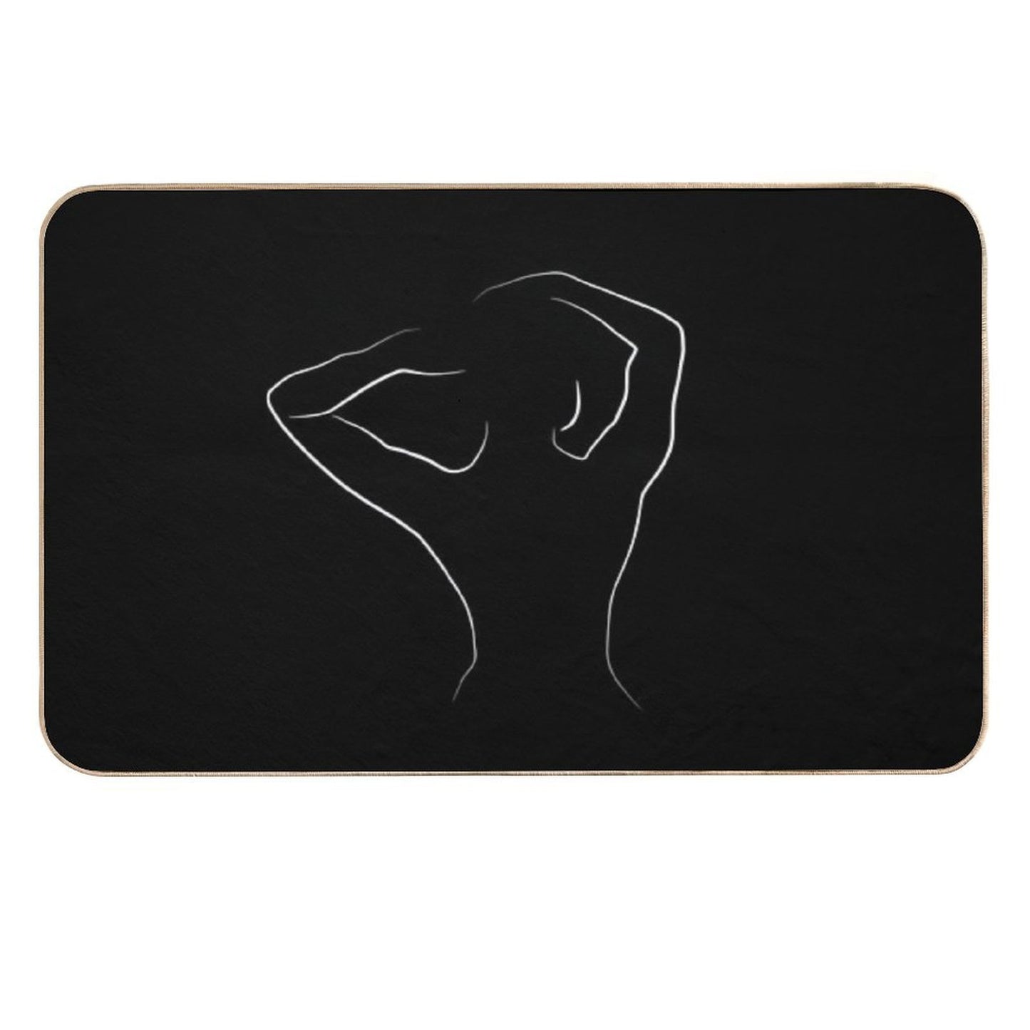 Woman Body Outline Drawing - Miss Mina  Slip-Resistant Bath Mat