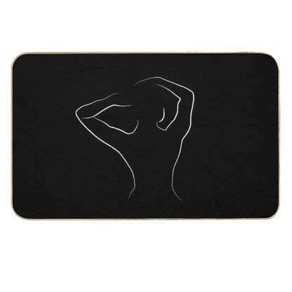 Woman Body Outline Drawing - Miss Mina  Slip-Resistant Bath Mat