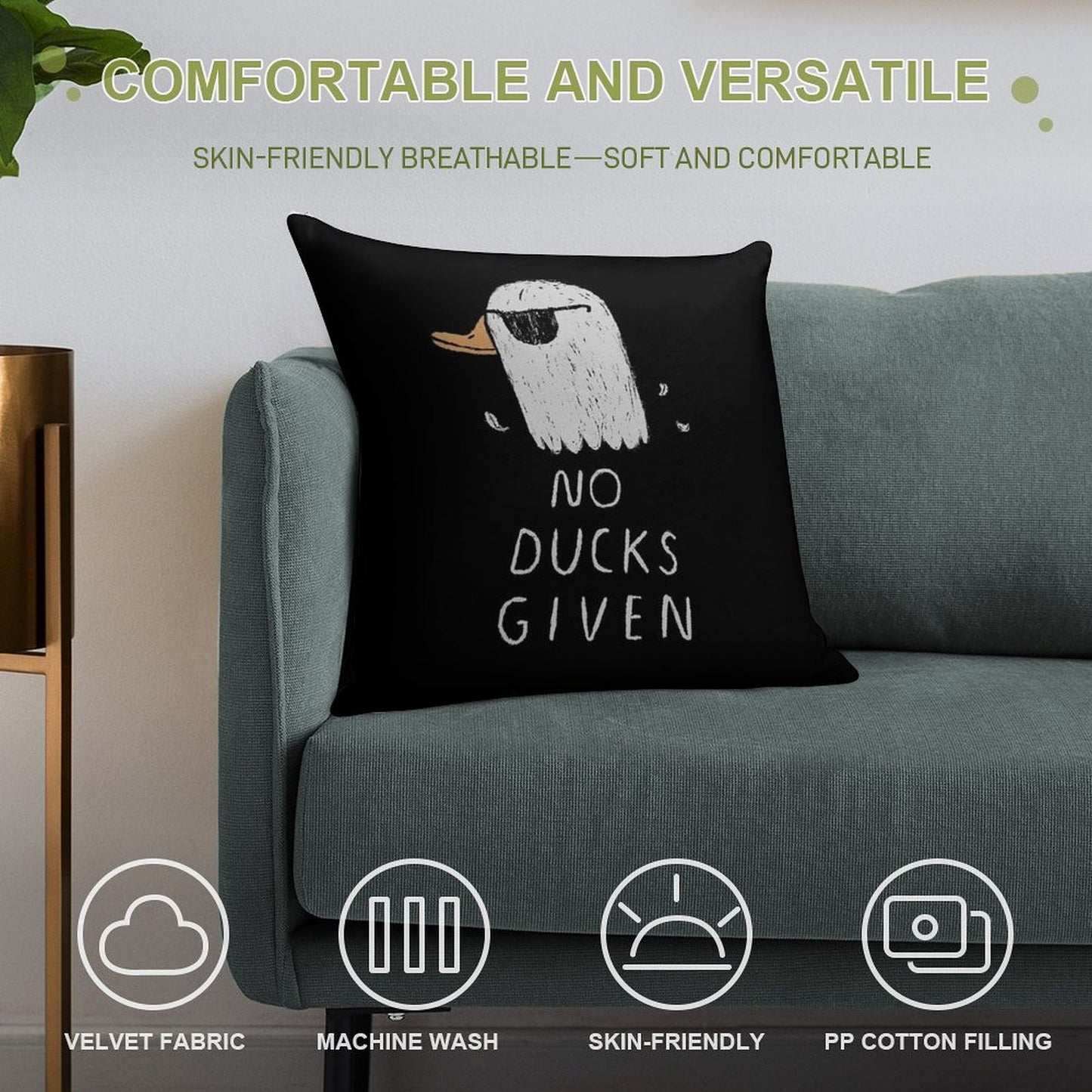 No Ducks Given Soft Bedroom Essential Throw Pillow
