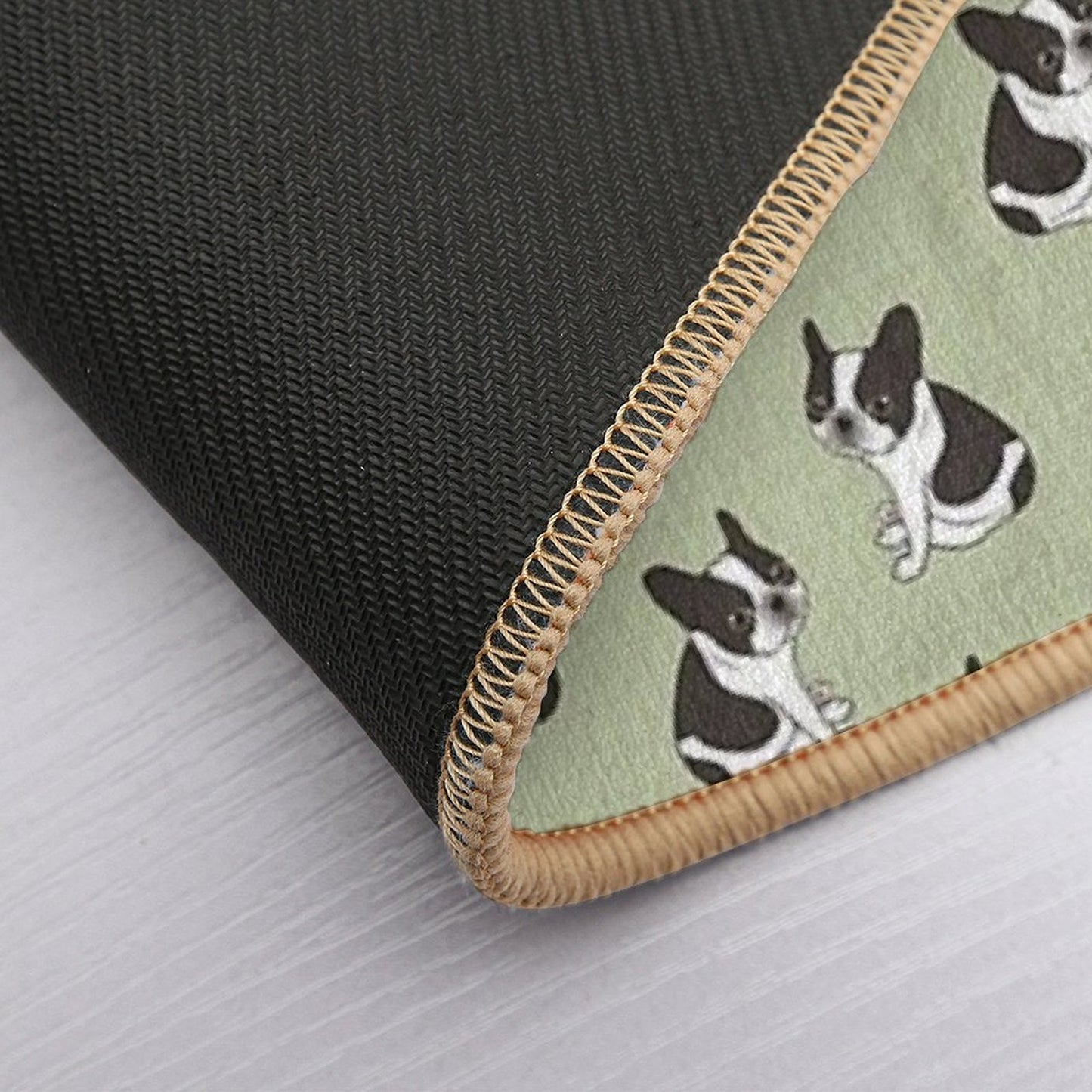 Say Hello to The Cute Double Hooded Pied French Bulldog  Long-Lasting Bath Mat