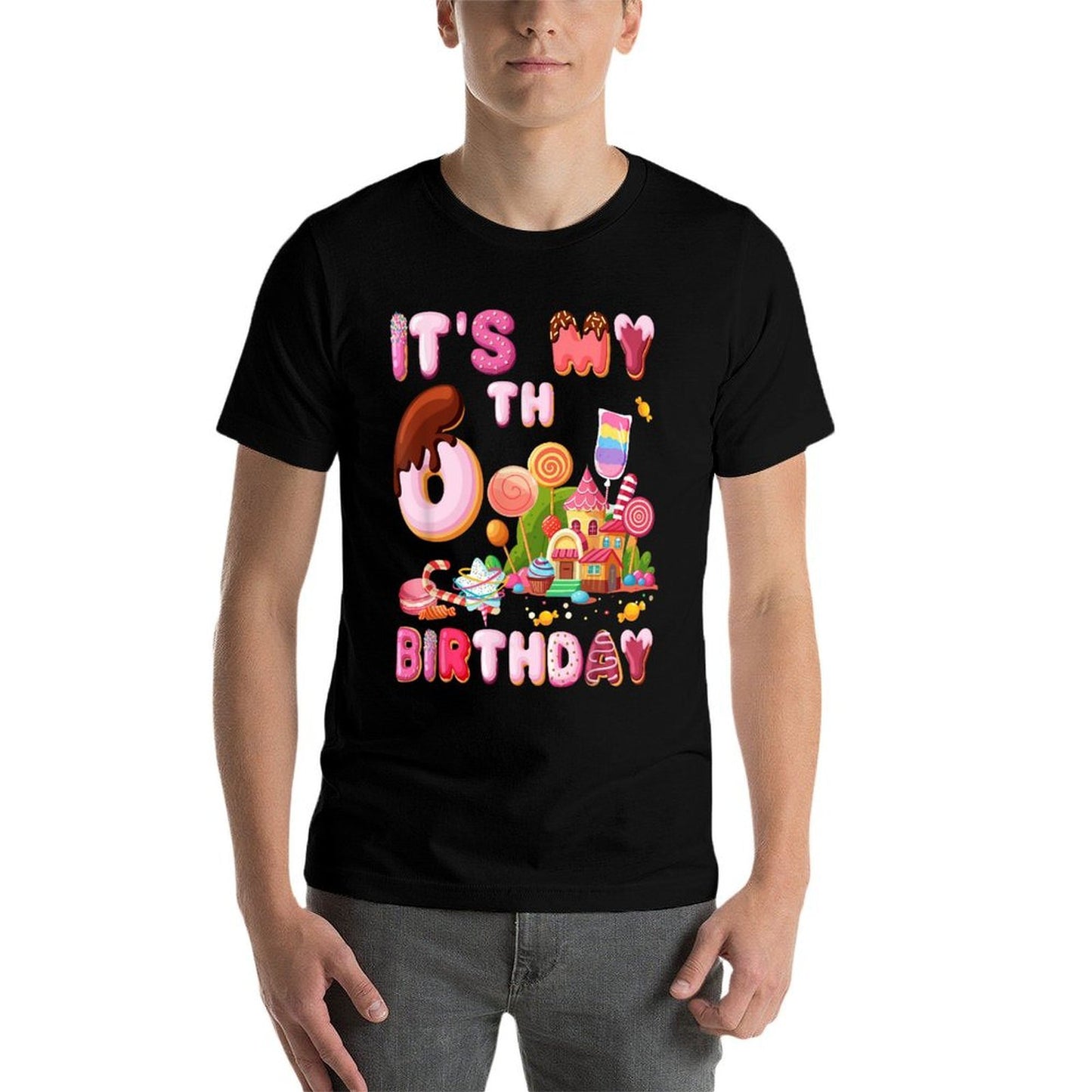 It’s My 6th Birthday Sweet Candy 6 Year Old Girl Party  Trendy Pattern T-Shirt