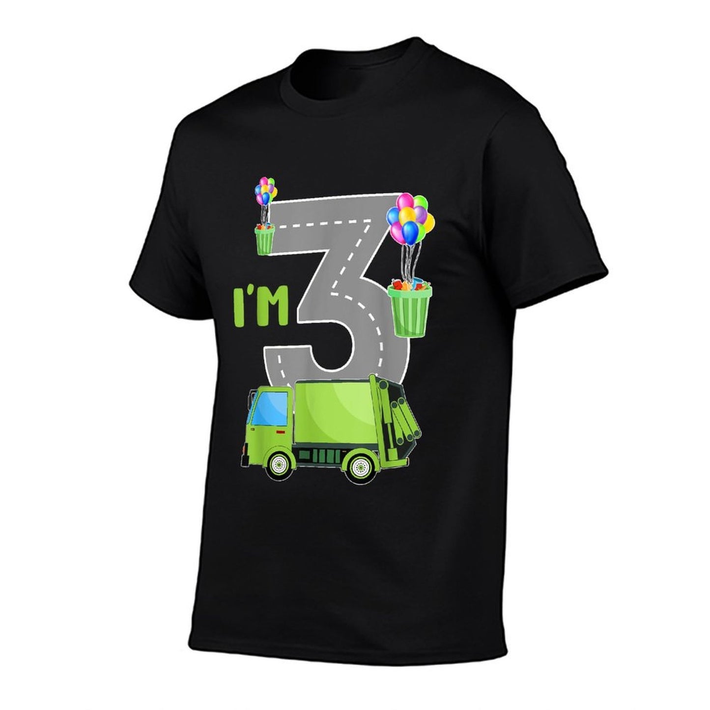 I'm 3 Years Old 3rd Birthday Garbage Truck Birthday Boy Kids  Fade-proof Color T-Shirt