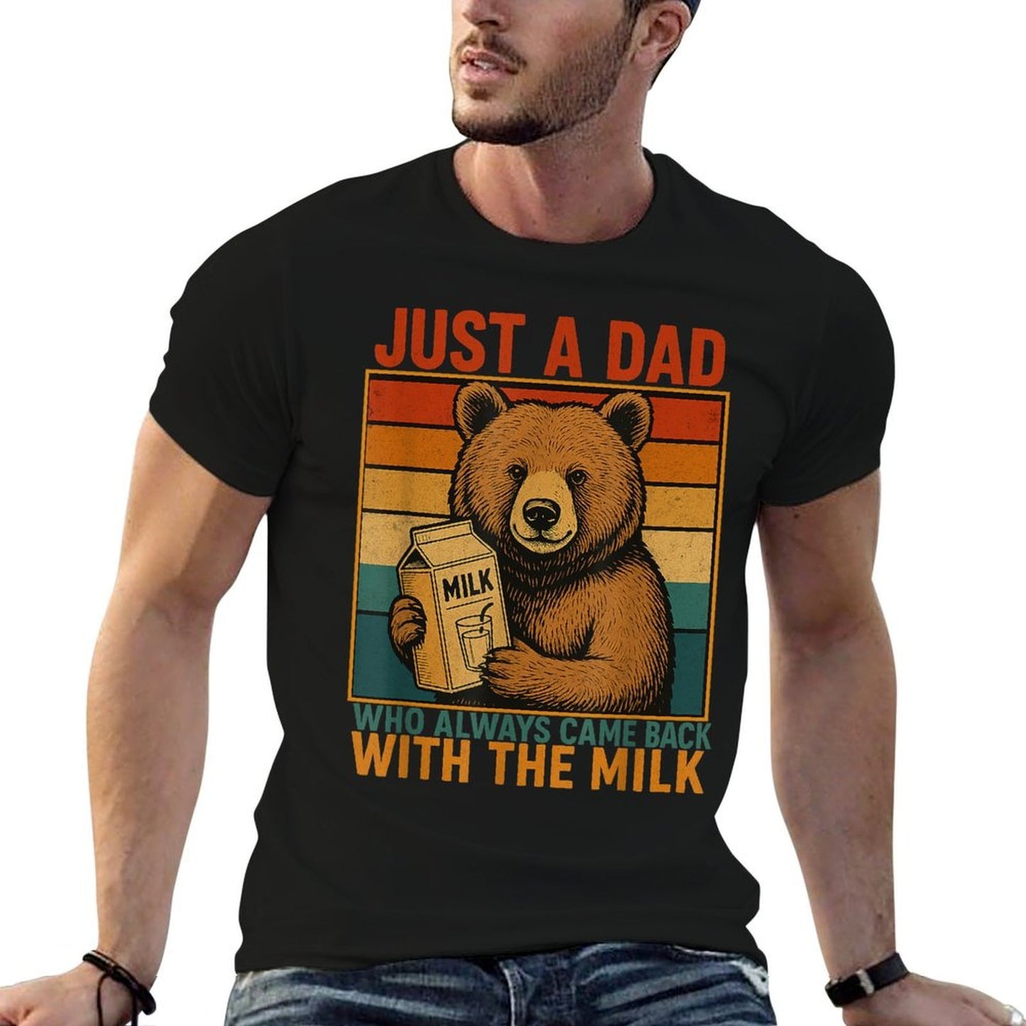 Just A Dad Who Always Came Back Father's Day Dad Funny Men  Moisture-wicking T-Shirt