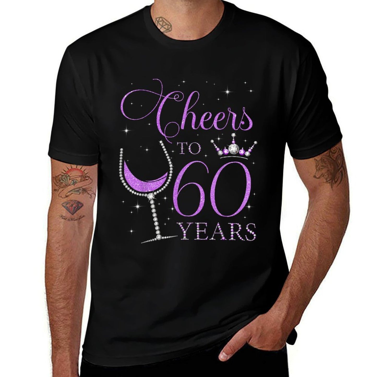 Cheers to 60 Years Old Bday 60th Birthday Party Woman Queen  Summer-ready Fabric T-Shirt