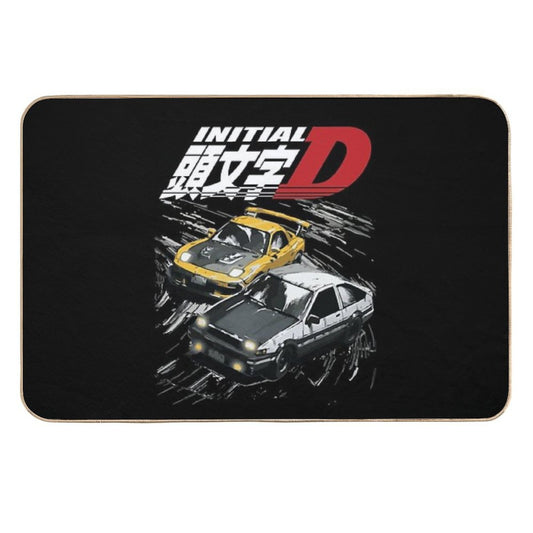 Mountain Drift Racing Initial D Tandems AE86 Vs FD Rx-7  Repositionable Bath Mat
