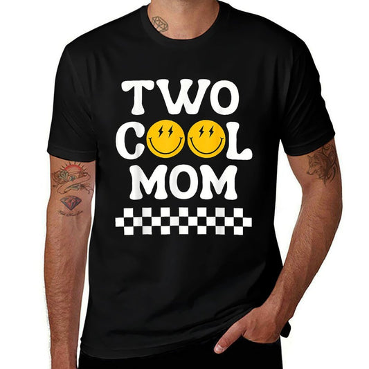 Two Cool Mom 2nd Birthday 2 Year Old Boy Second Bday  Polyester Blend T-Shirt