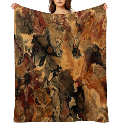Red Black And Rust Multi-functional Throw Blanket